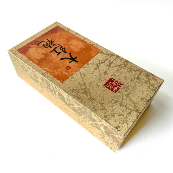 Large Japanese Gold Foil Red Satin Storage Box - Picture 1 of 7